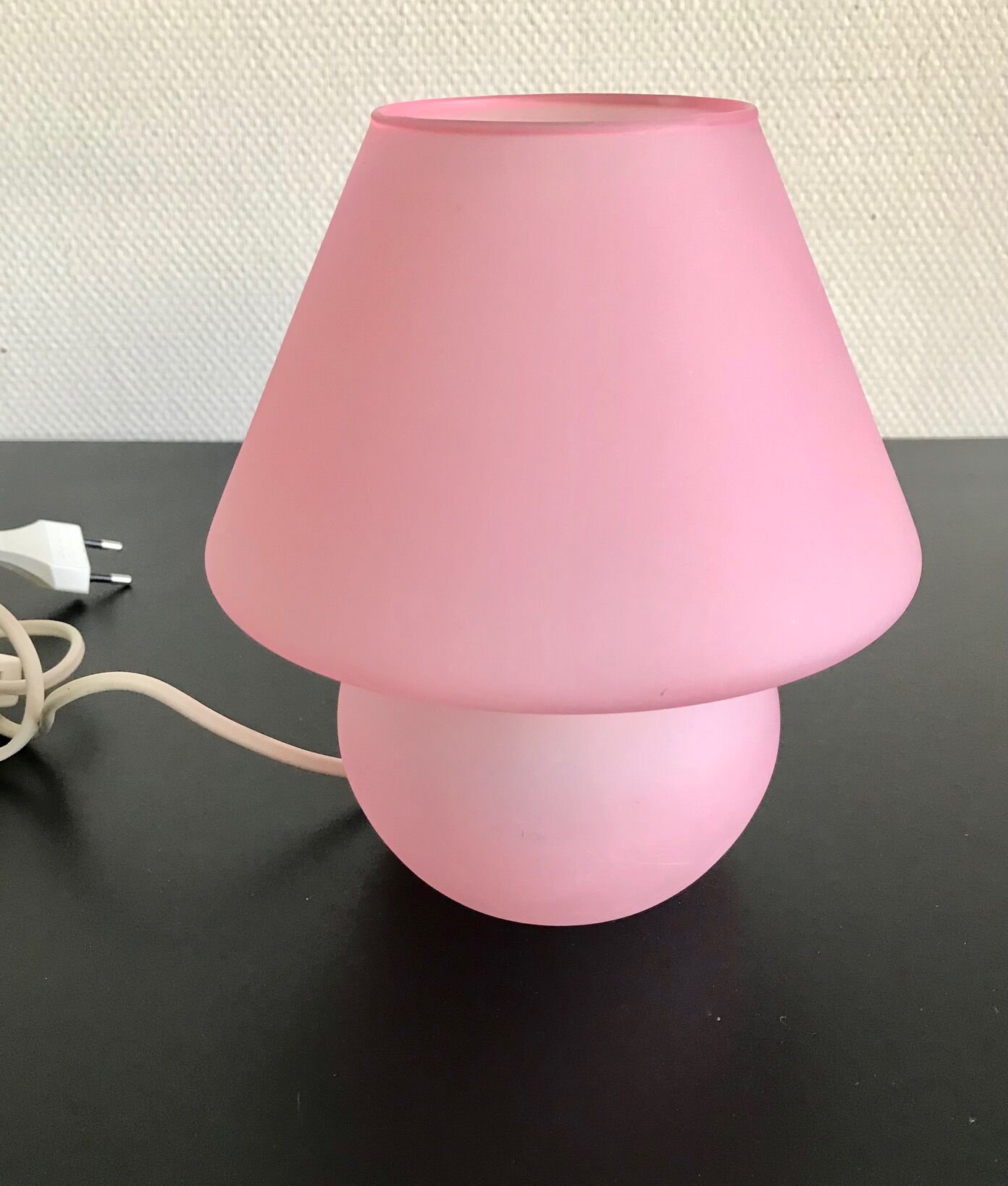 Pair of glass mushroom lamps