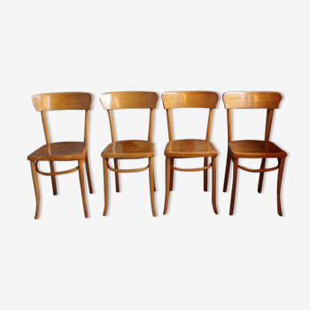 4 chaises de bistrot en bois courbé