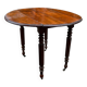 Antique round mahogany table, turned and fluted legs