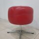 Pouf with storage function, red vinyl, chrome, Germany, 1960s