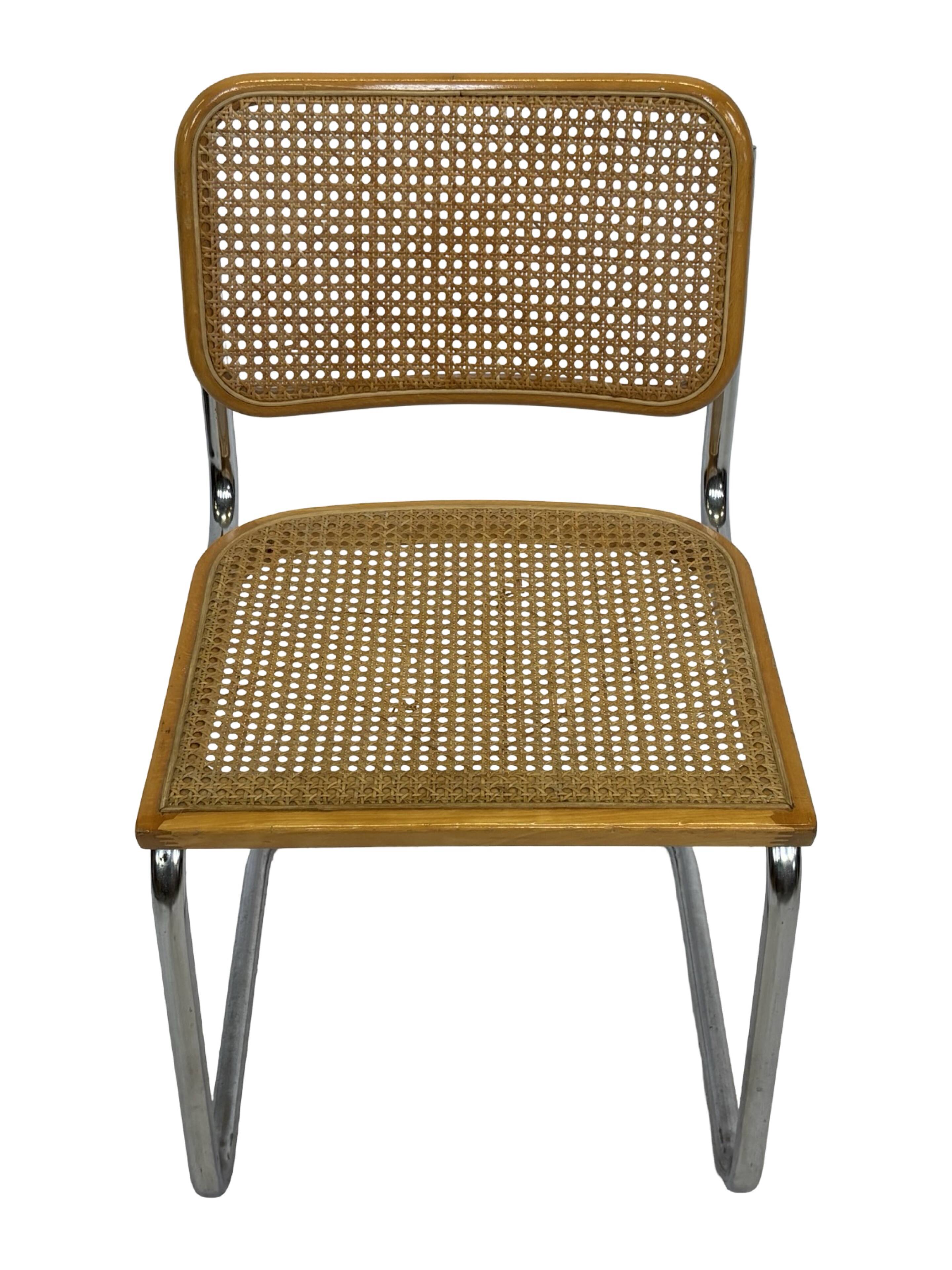 Set of 4 chairs Cesca B32 designed by Marcel Breuer design made in Italy