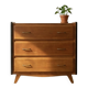 Vintage Scandinavian chest of drawers - varnished wood in teak colour