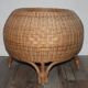 Pouf in osier and rattan from the 70s