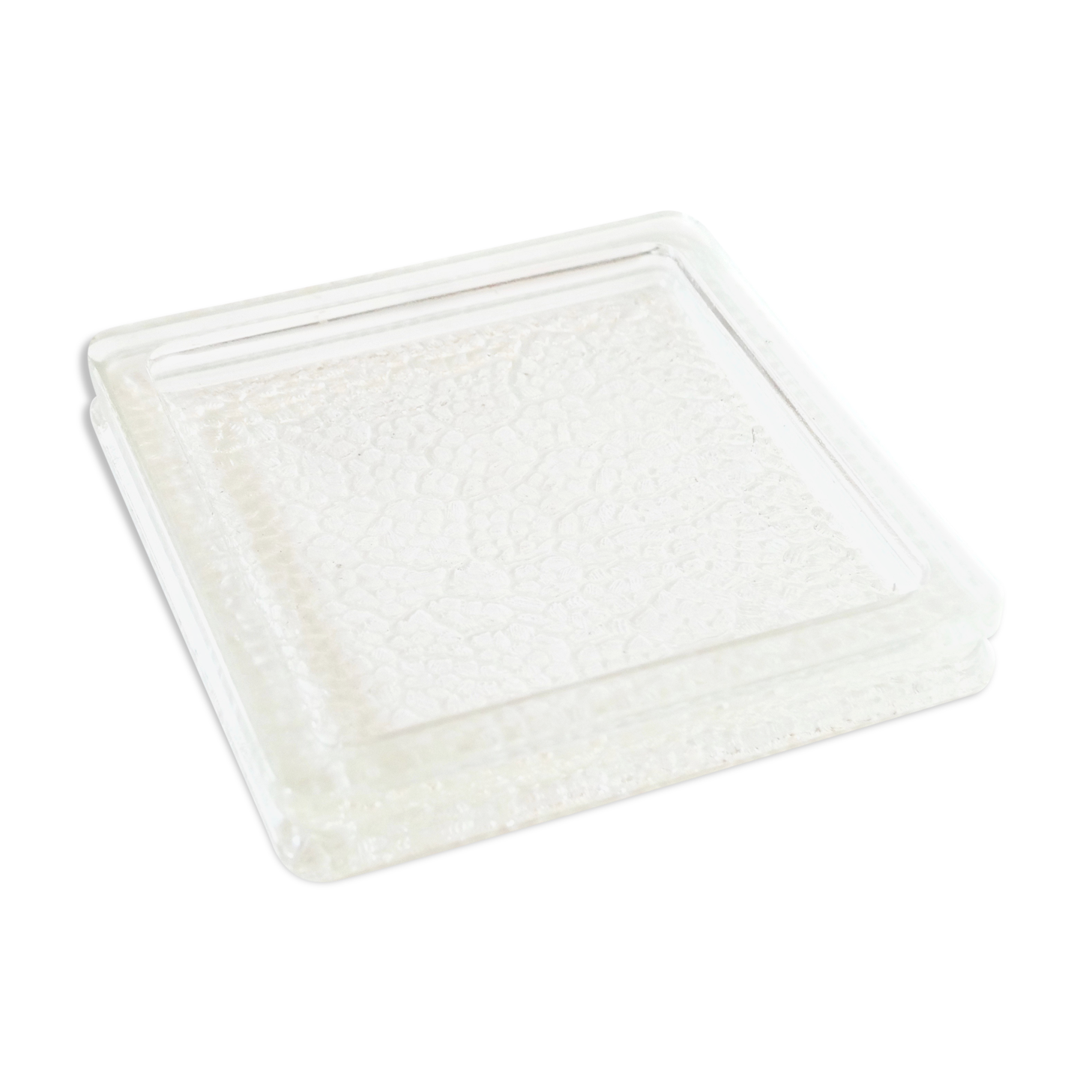 Square trinket bowl in tempered glass, 50s