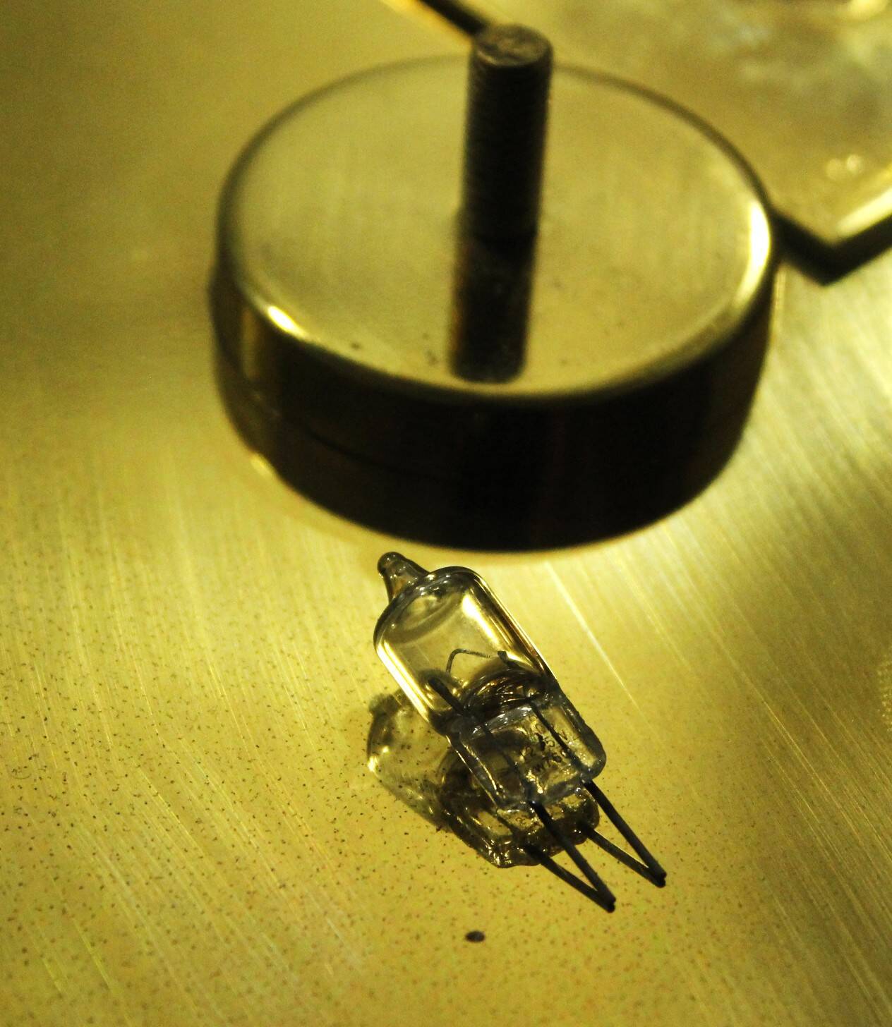 Brass and Glass Ceiling/ Wall Lamp by Hillebrand , 1990s