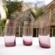 Ensemble de 3 verres à eau violine penchés