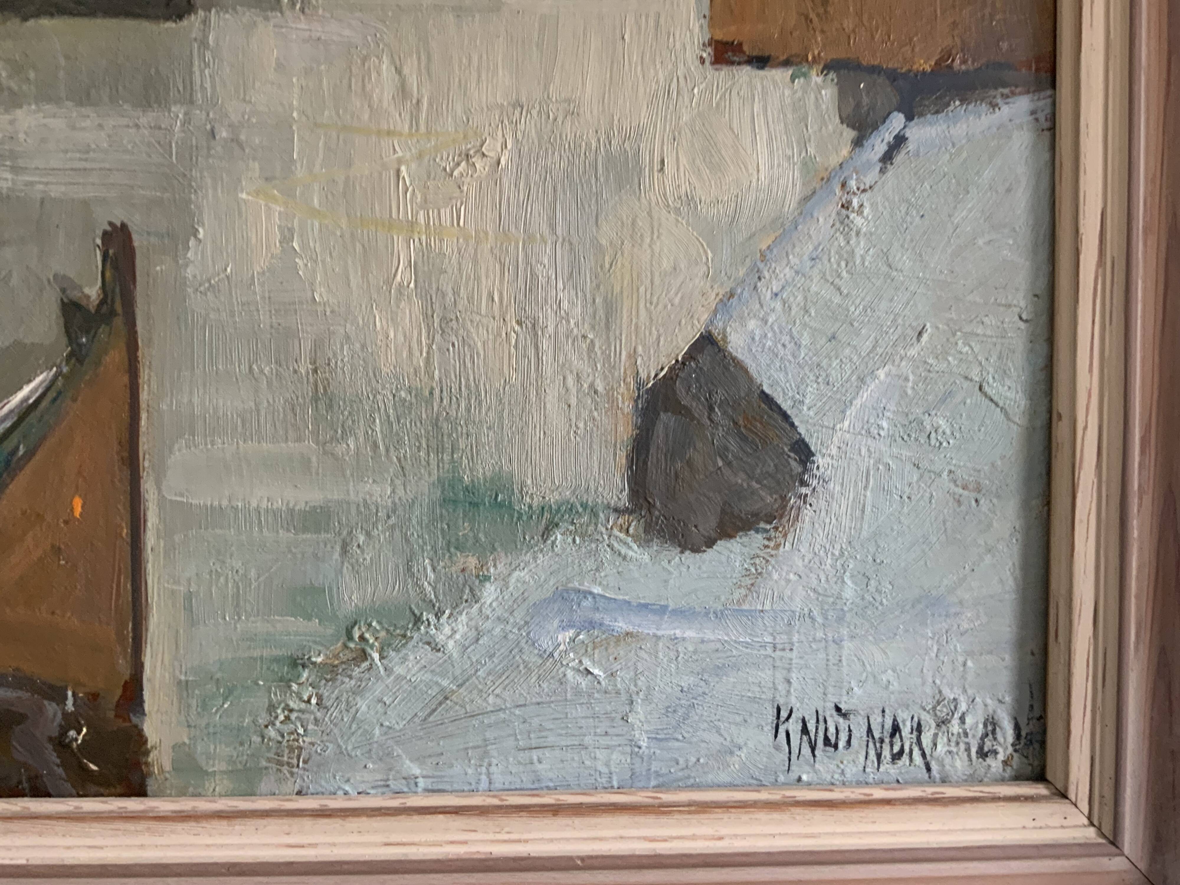 Impressionism Original Oil on Canvas Nordic Scene signed Knut Norman 1896-1977