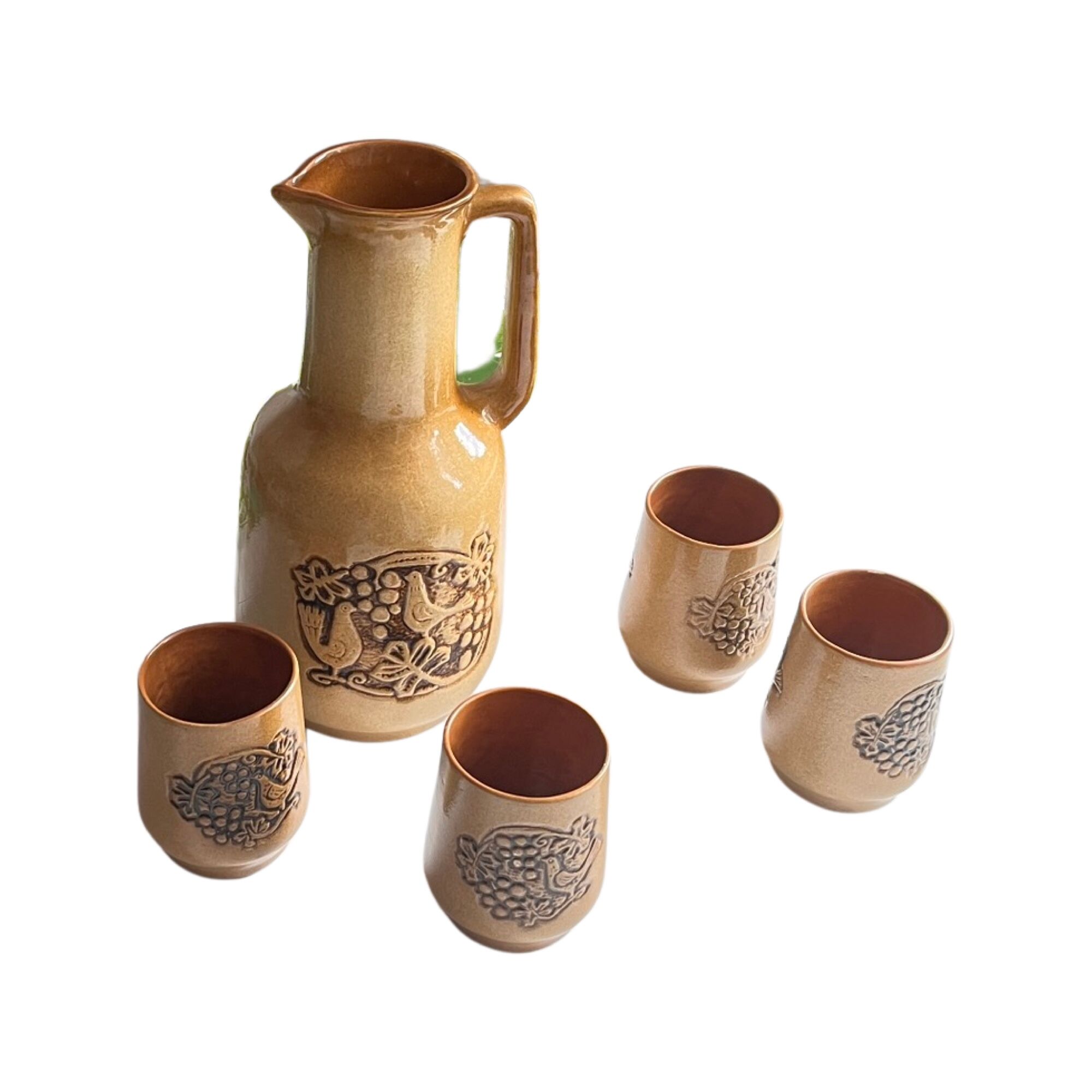 Stoneware set for cold drinks Poland 1970s