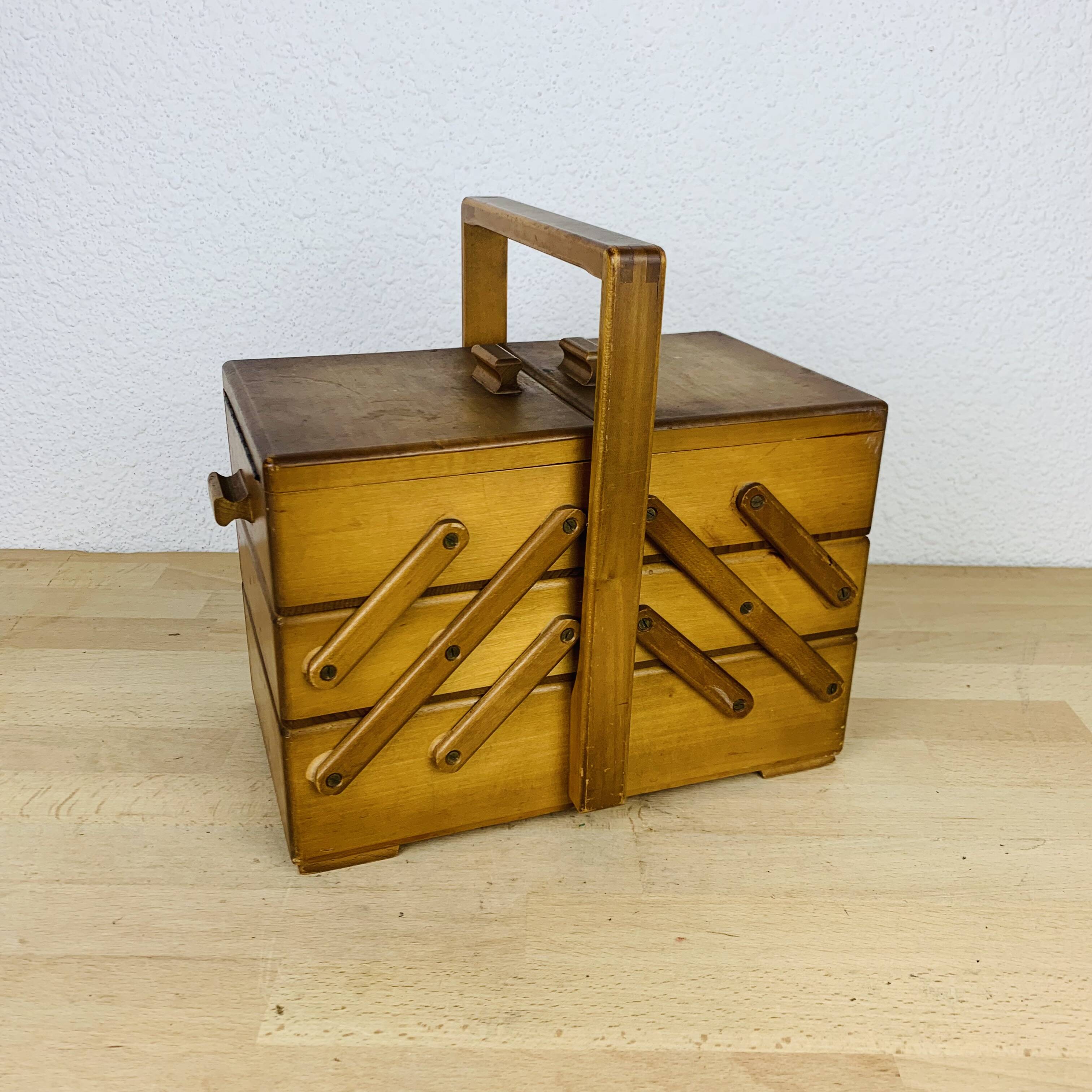 60s wood worker, sewing box