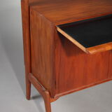 Modular bookcase coffered teak, Danish labour