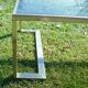 Table basse 1960 métal et verre fumé