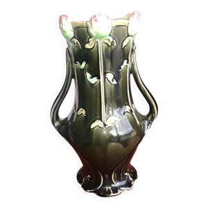 vase barbotine kaki