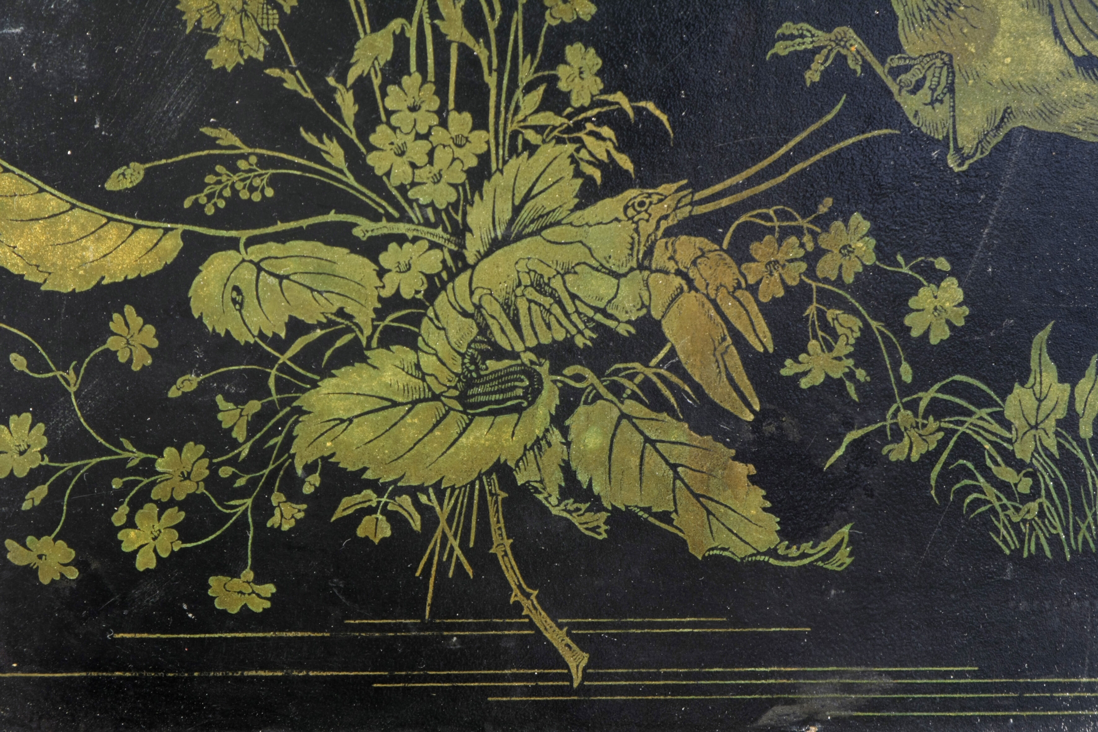 Napoleon III chinoiserie boiled cardboard tray