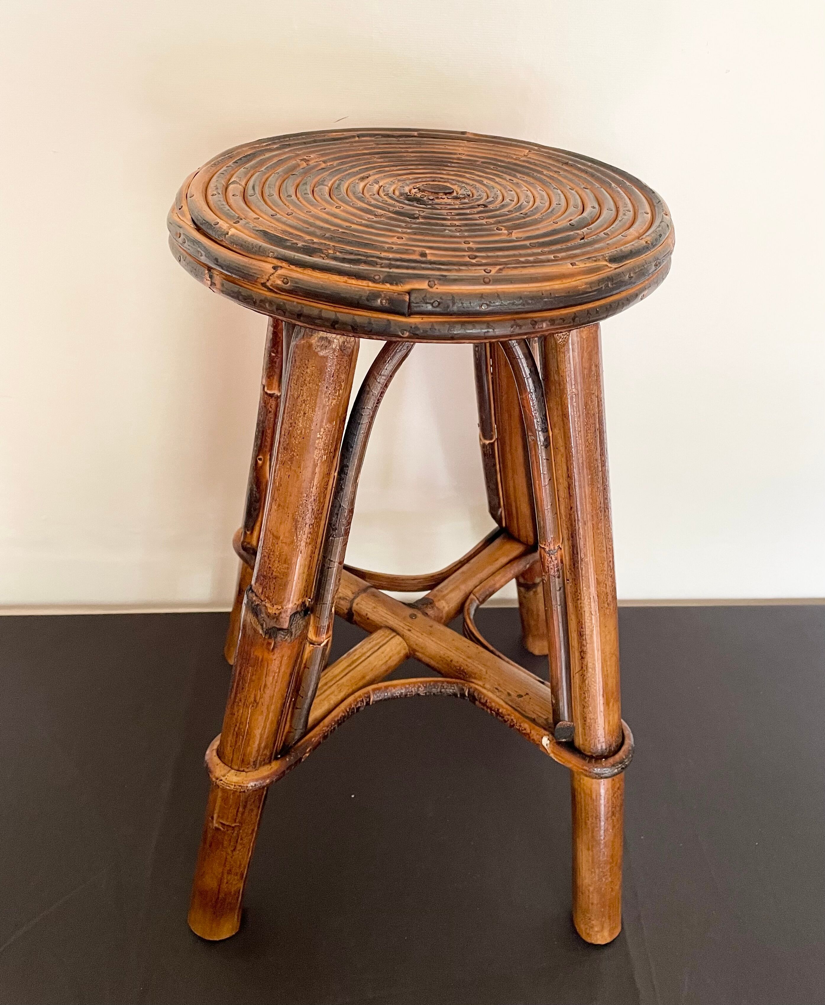 Smoked bamboo stool