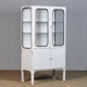 Vintage glass & iron medical cabinet, 1970s