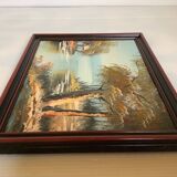 Small landscape painting in oil on panel.