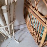 Coffre banc en rotin