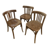 Trio of vintage bistro chairs