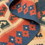 Grand tapis Kilim vintage, en laine turque tissée à plat, motif géométrique, 296 x 212 cm