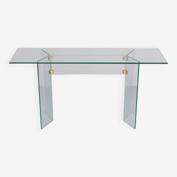 Leon Rose Glass Console Table 1970s France