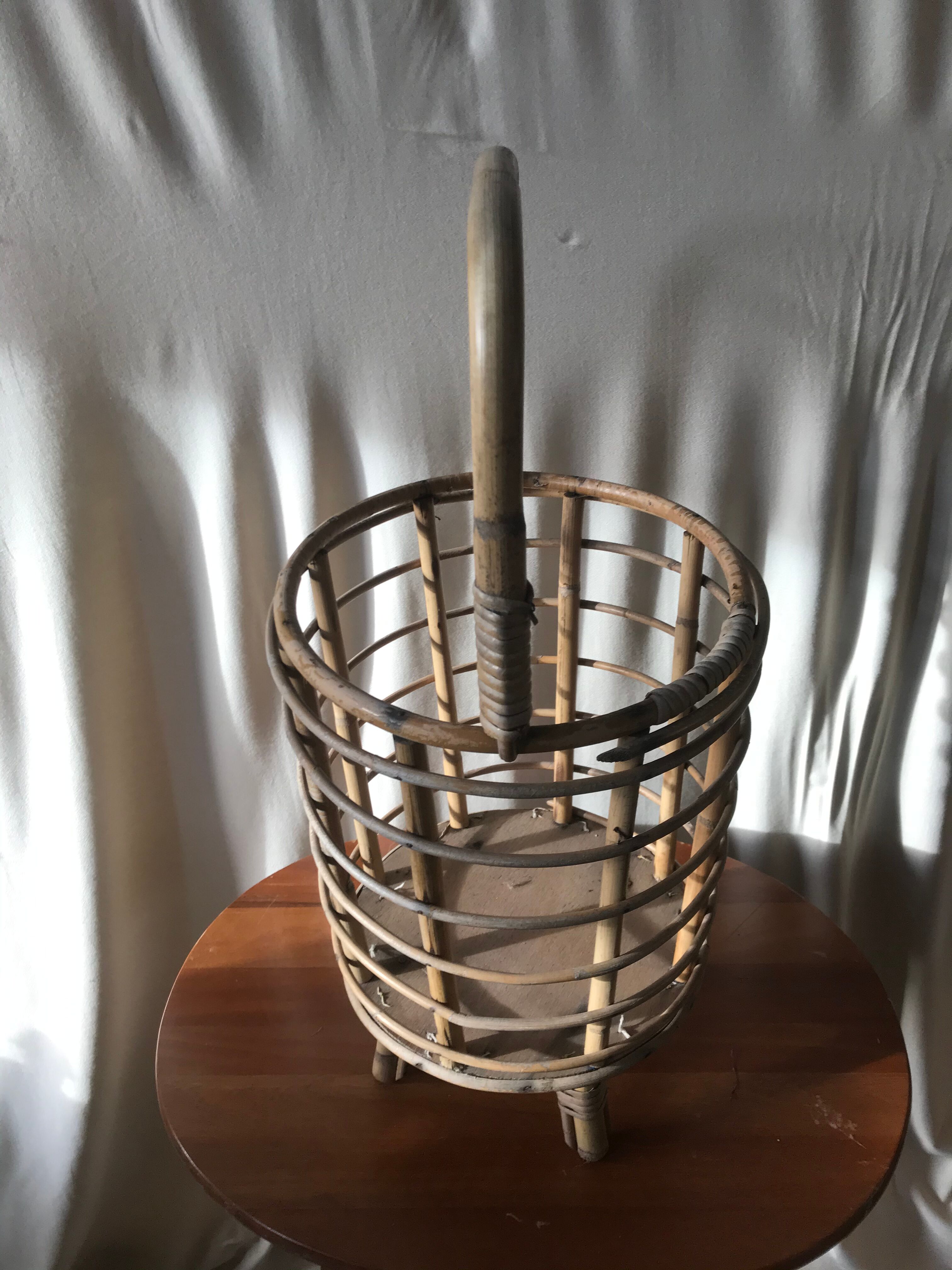 Rattan sewing basket