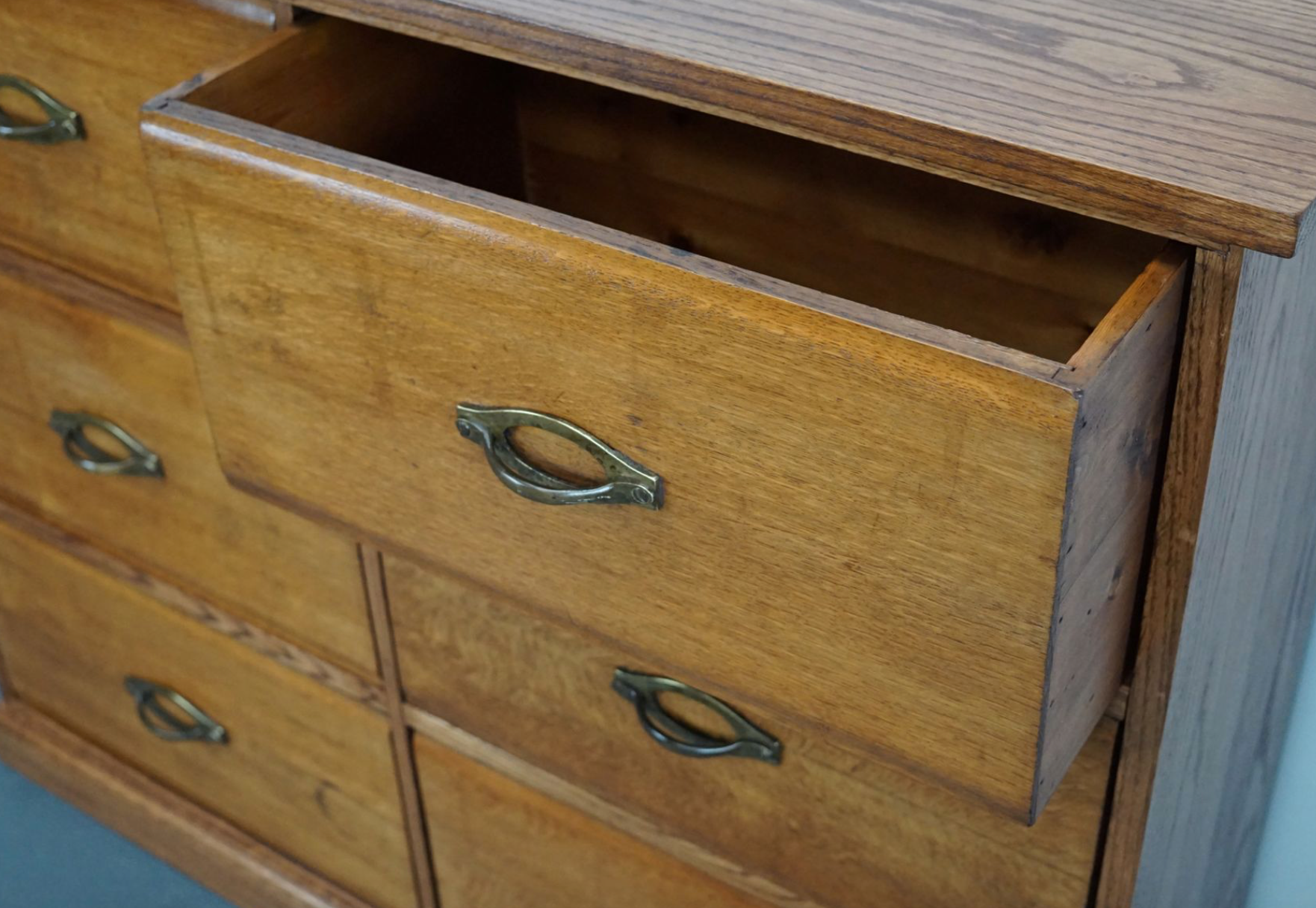 Chest of drawers in oak apothecary France 1930s