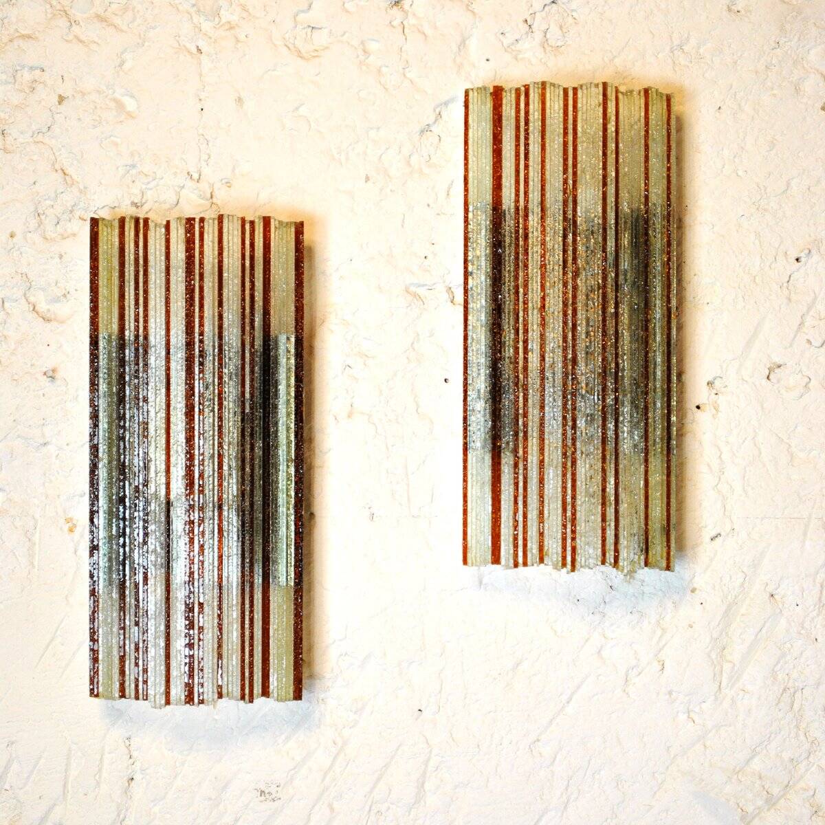 Glass lamps by Poliarte, 1960s, set of 2