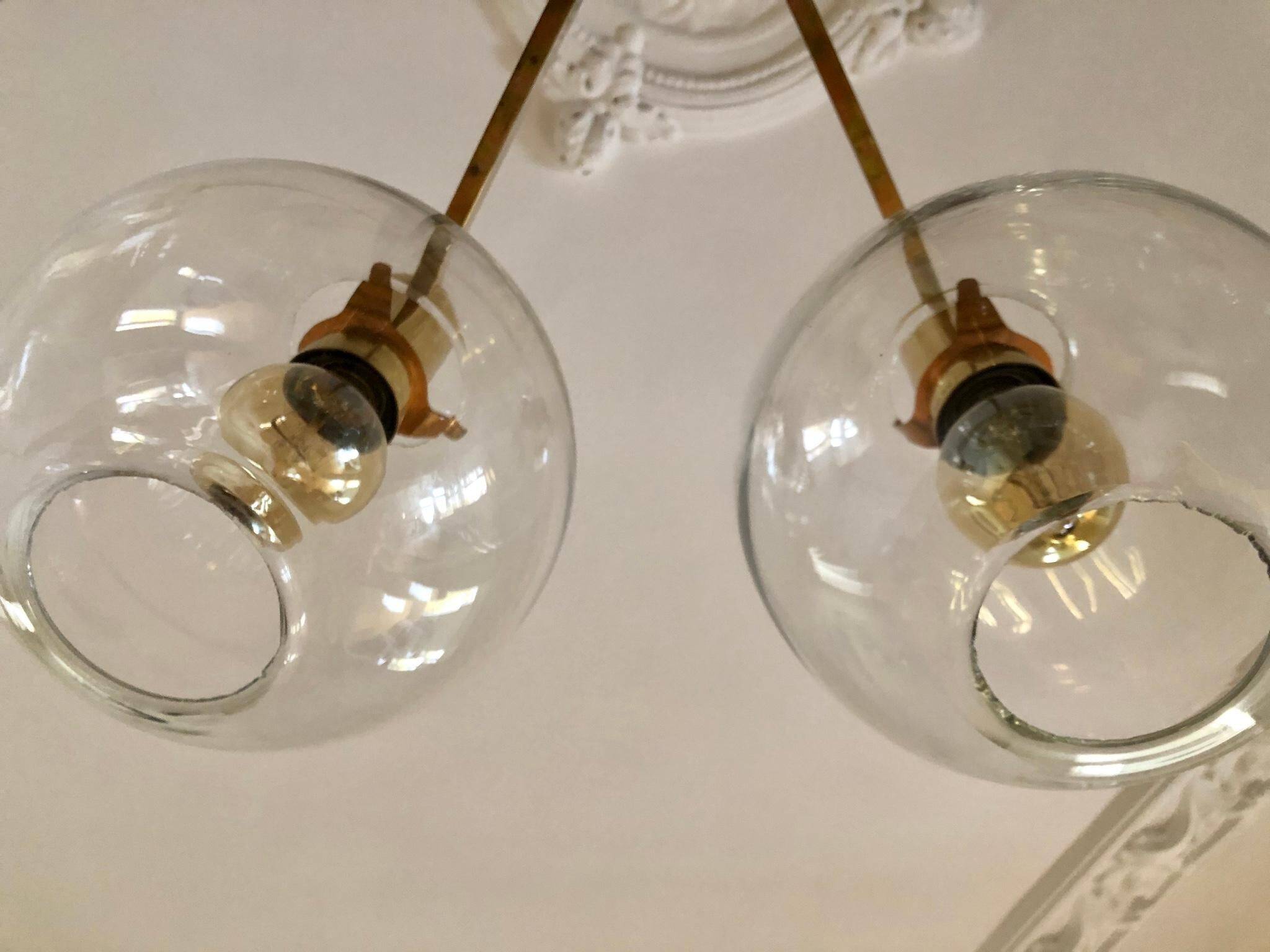 Lustre "Pastoral" en laiton avec six globes Hans-Agne Jakobsson