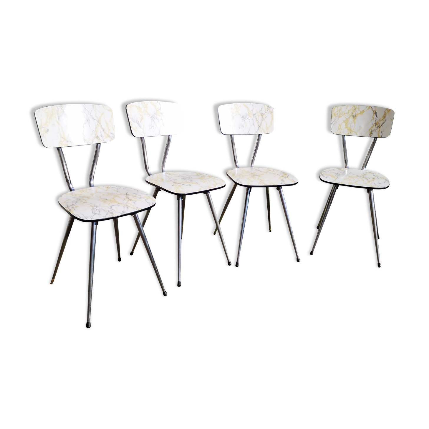 Série de 4 chaises formica de Roger Breton