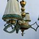 Art Deco brass and glass chandelier