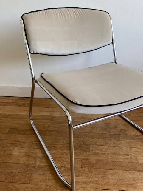 Vintage beige armchair from the 1970s.