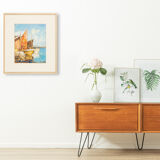 Fishing Boats in Venice, Oil on Plate, 56 x 65 cm