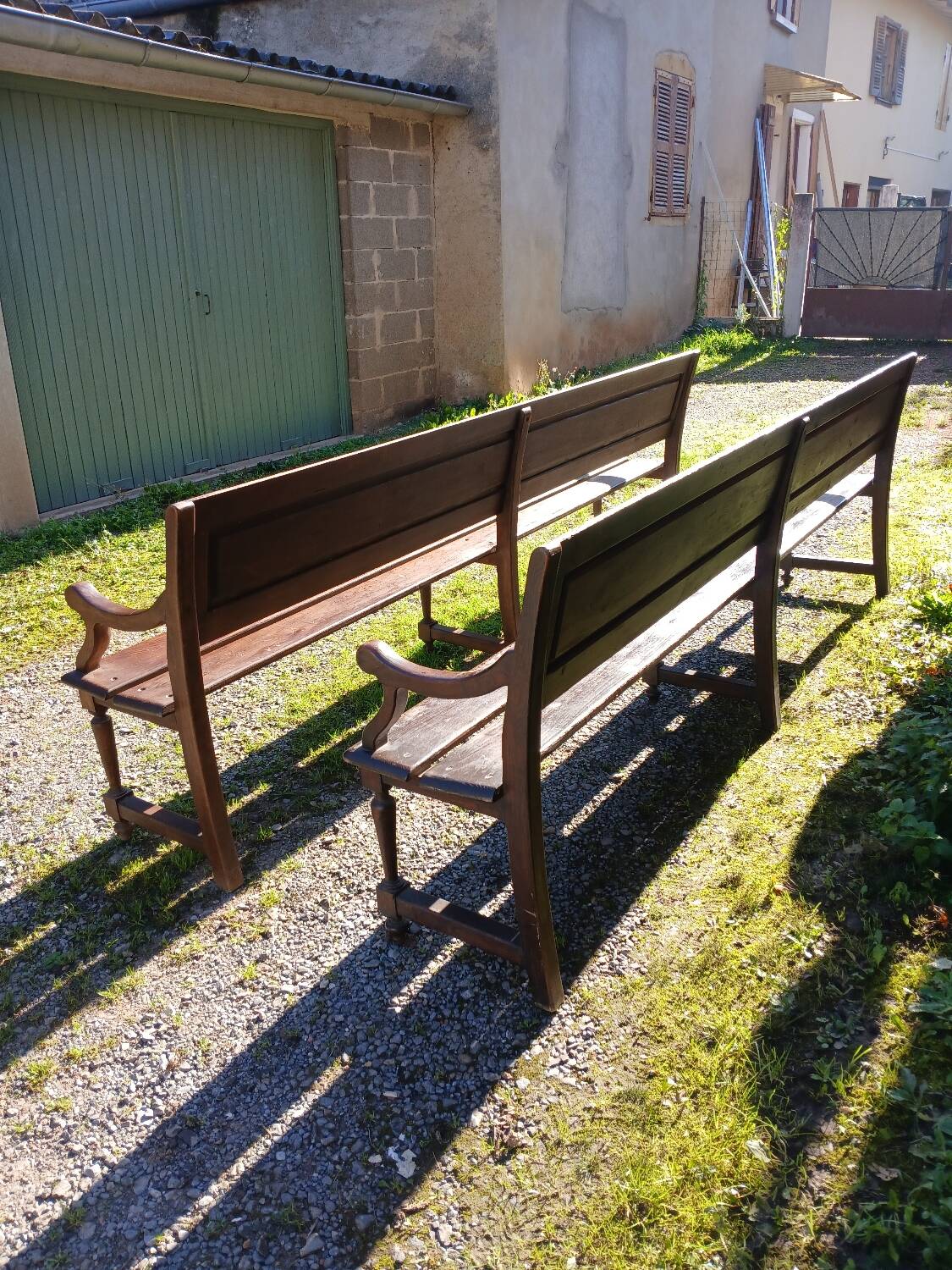 Pair of antique church pews