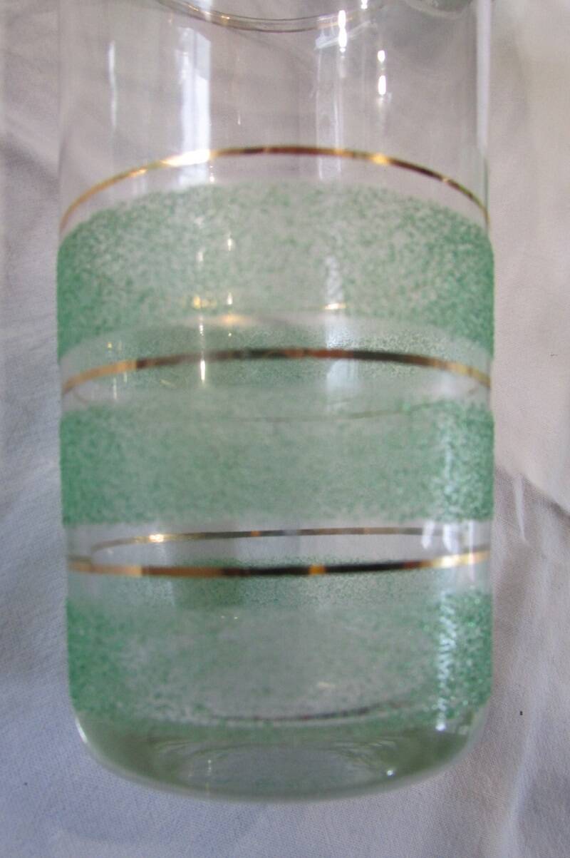 Orangeade service from the 1950s, sandblasted glass and gilding