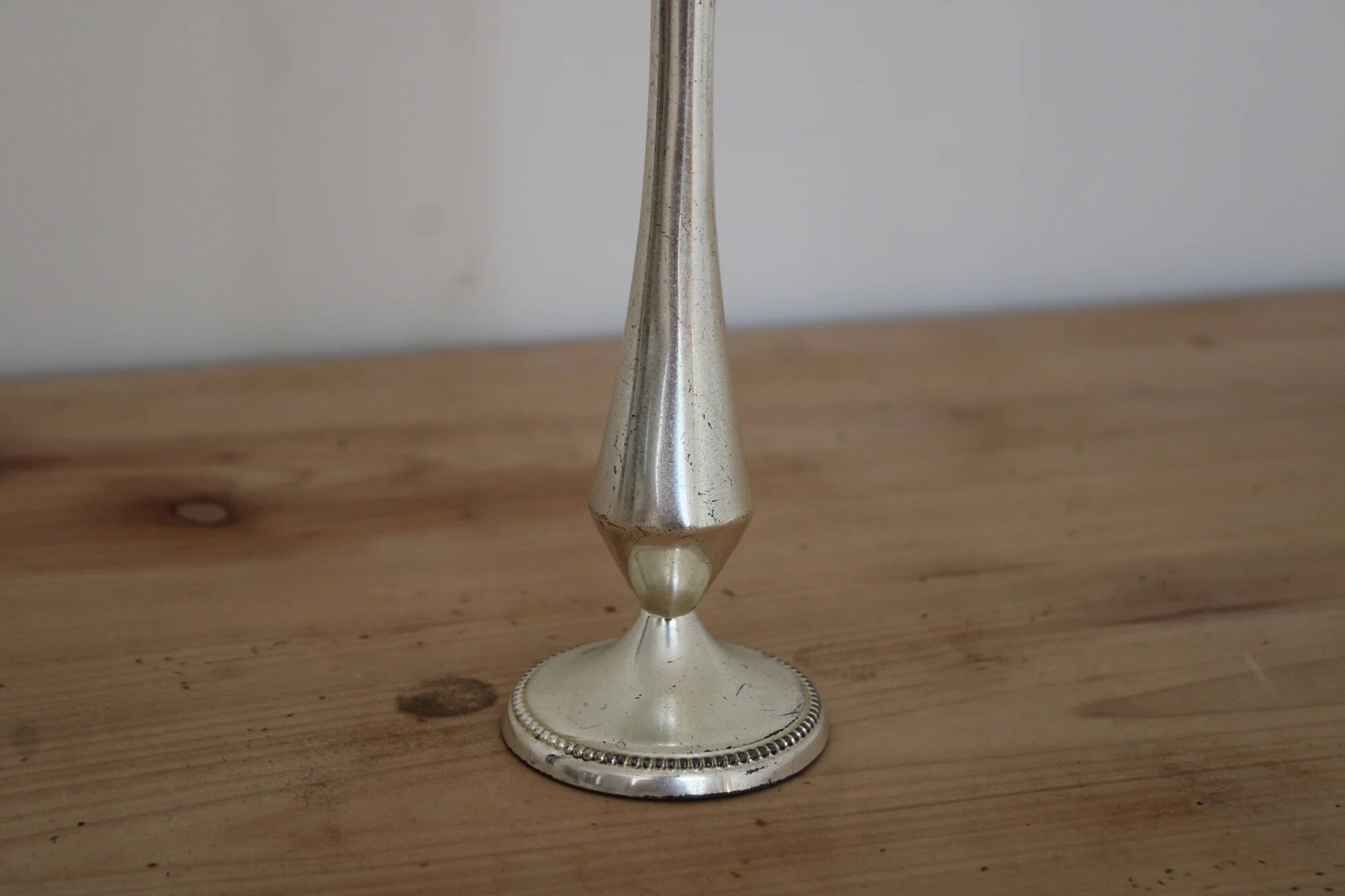 Vintage silver-plated soliflore – tall trumpet vase on a stand