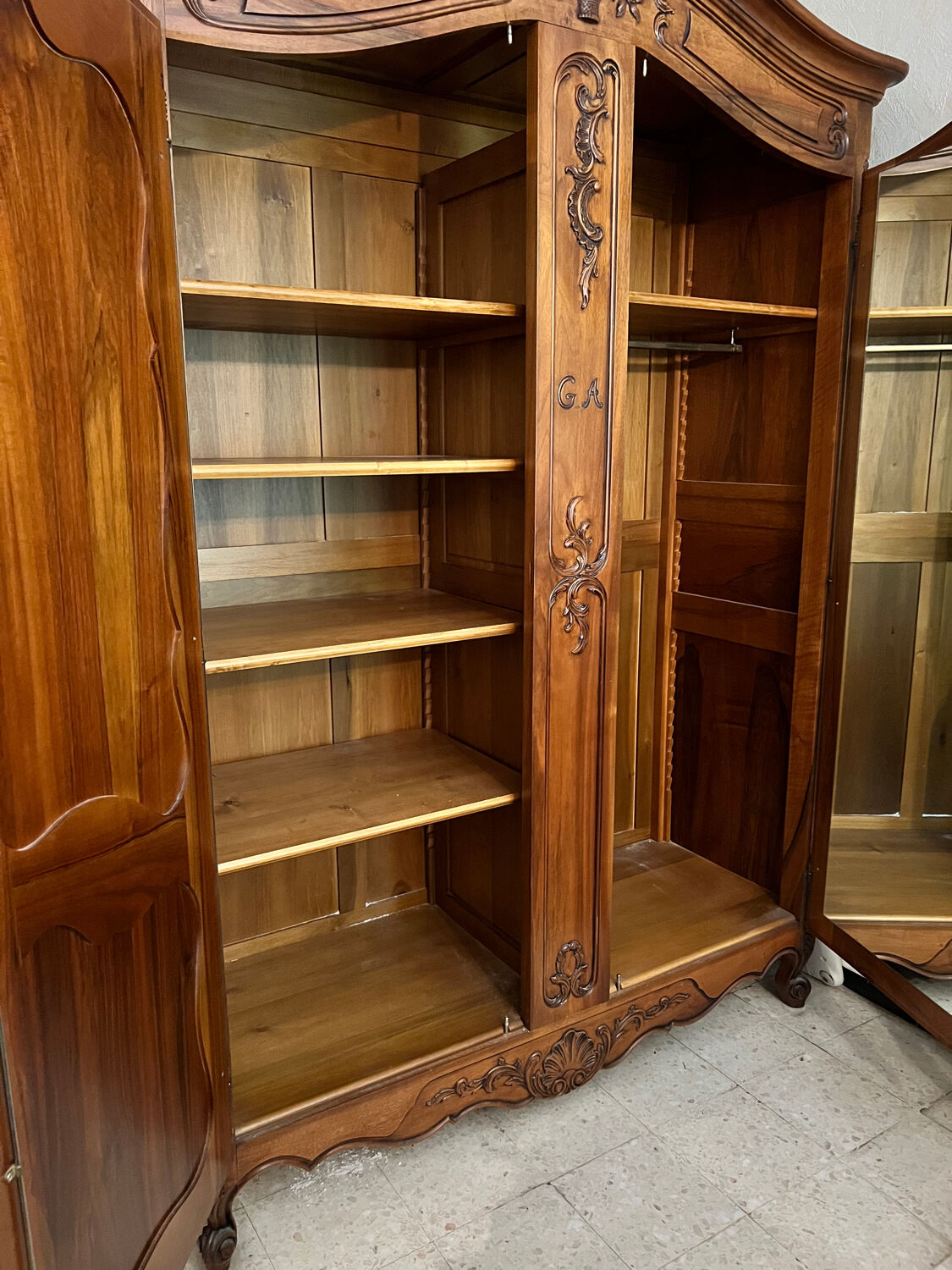 Solid walnut wardrobe