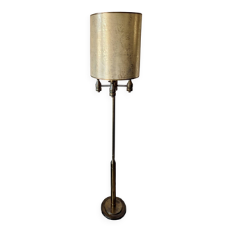 Brutalist mid-century brass floor lamp with 4 lights, 1960s