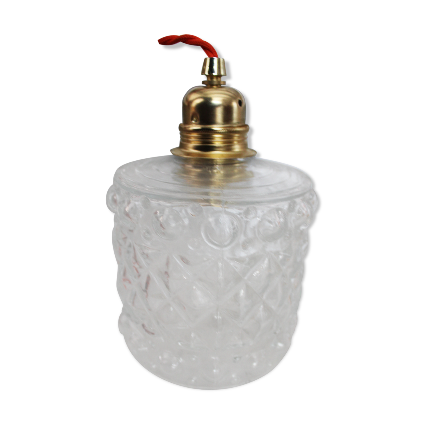 Moulded glass globe walk-in lamp