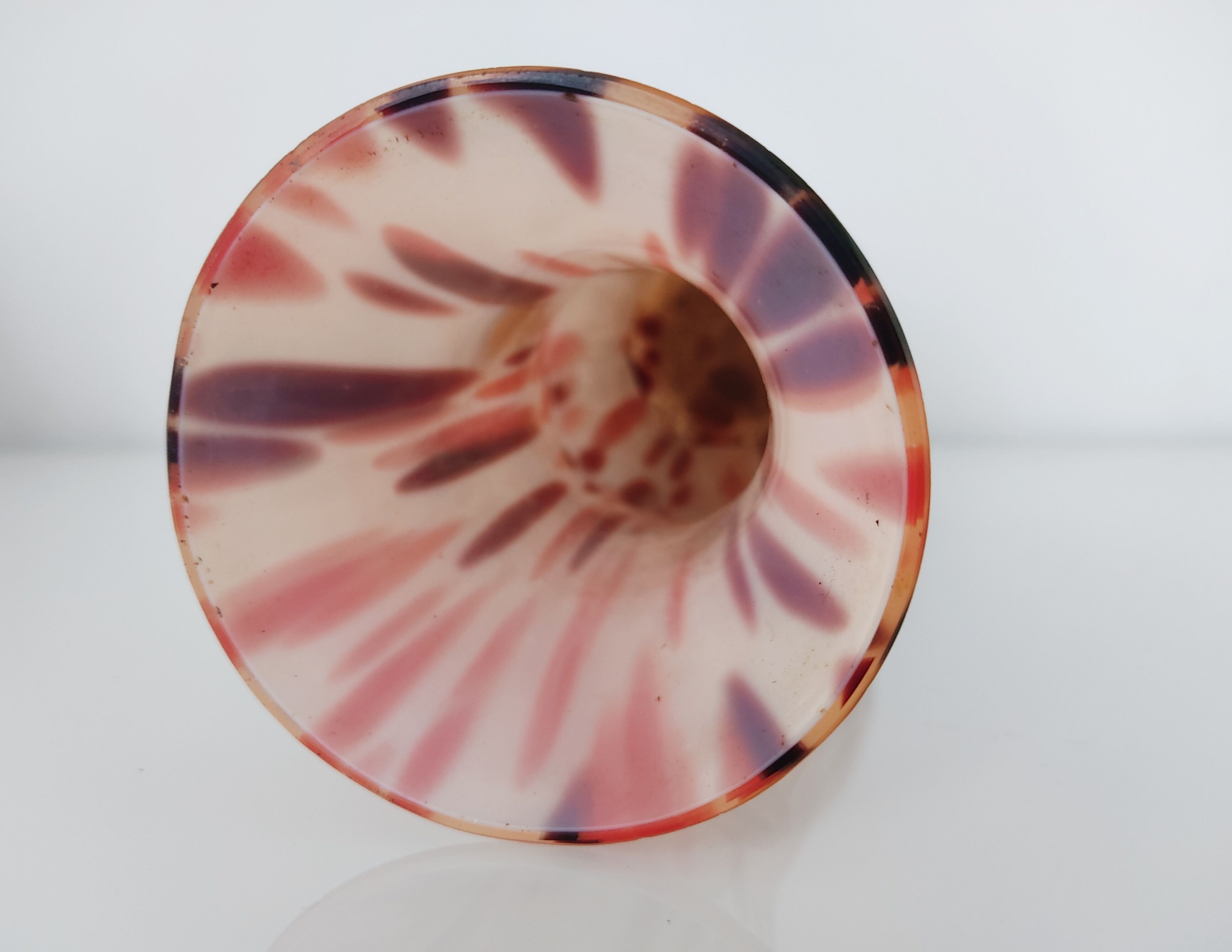 Vase verre tacheté verrerie de Scailmont début 20e