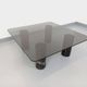 Vintage Italian square marble and glass coffee table from the 70s