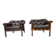 Pair of vintage Coja leather armchairs Sweden 1960"