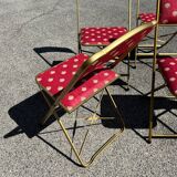 Set of 6 gold metal folding chairs
