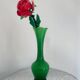 Green opaline single-flower vase – Elegant and decorative