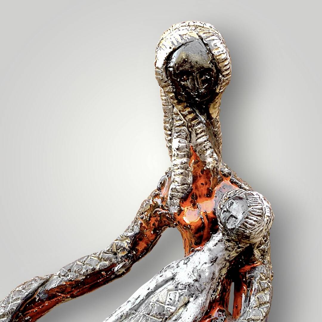 Ceramic sculpture signed M. Detry – Cicogna