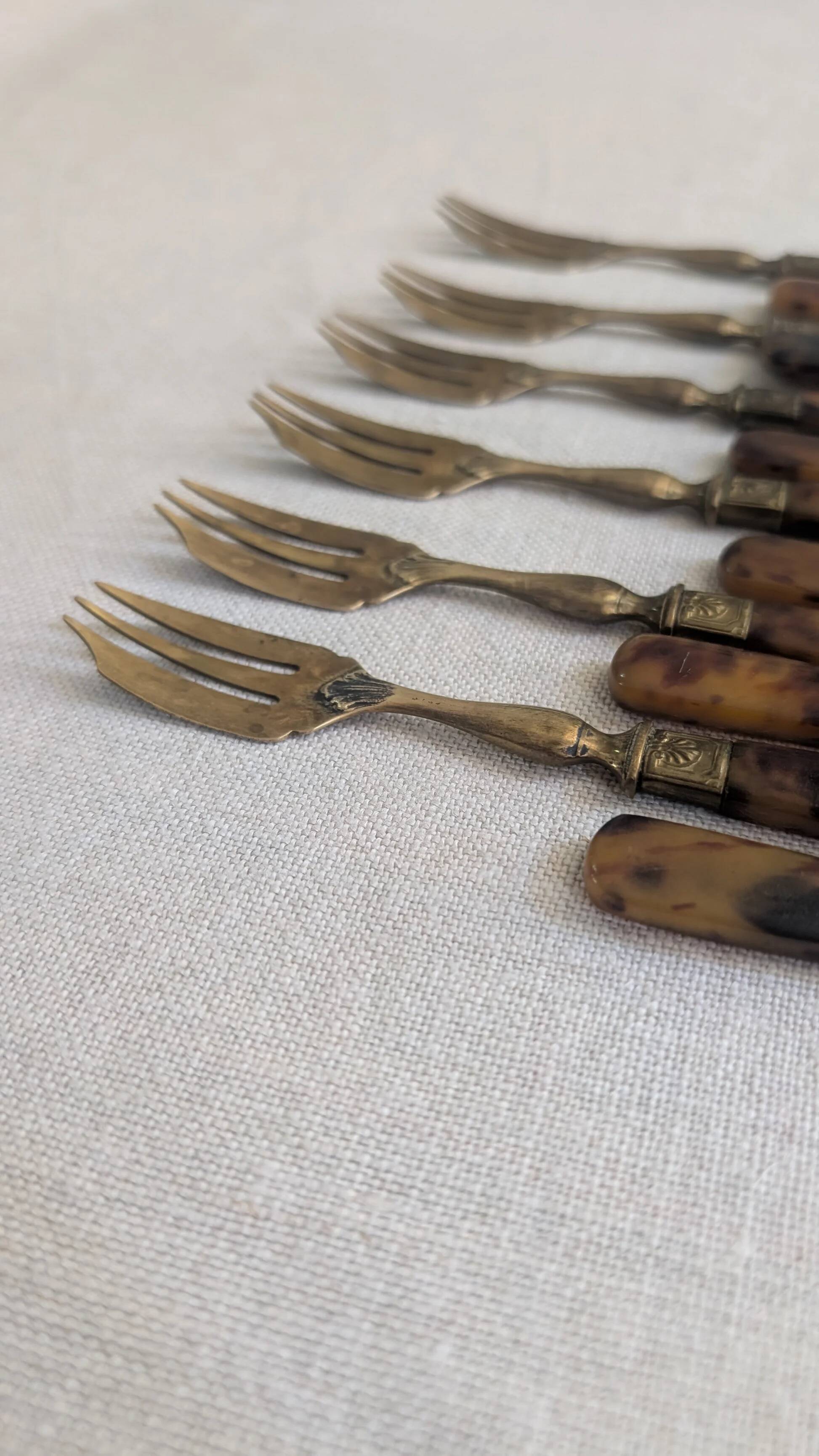 Set of 12 antique cake forks