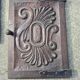 antique cabinet with carvings and wrought iron fittings rural
