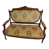 Louis XVI 2-seater mahogany armchair in excellent condition