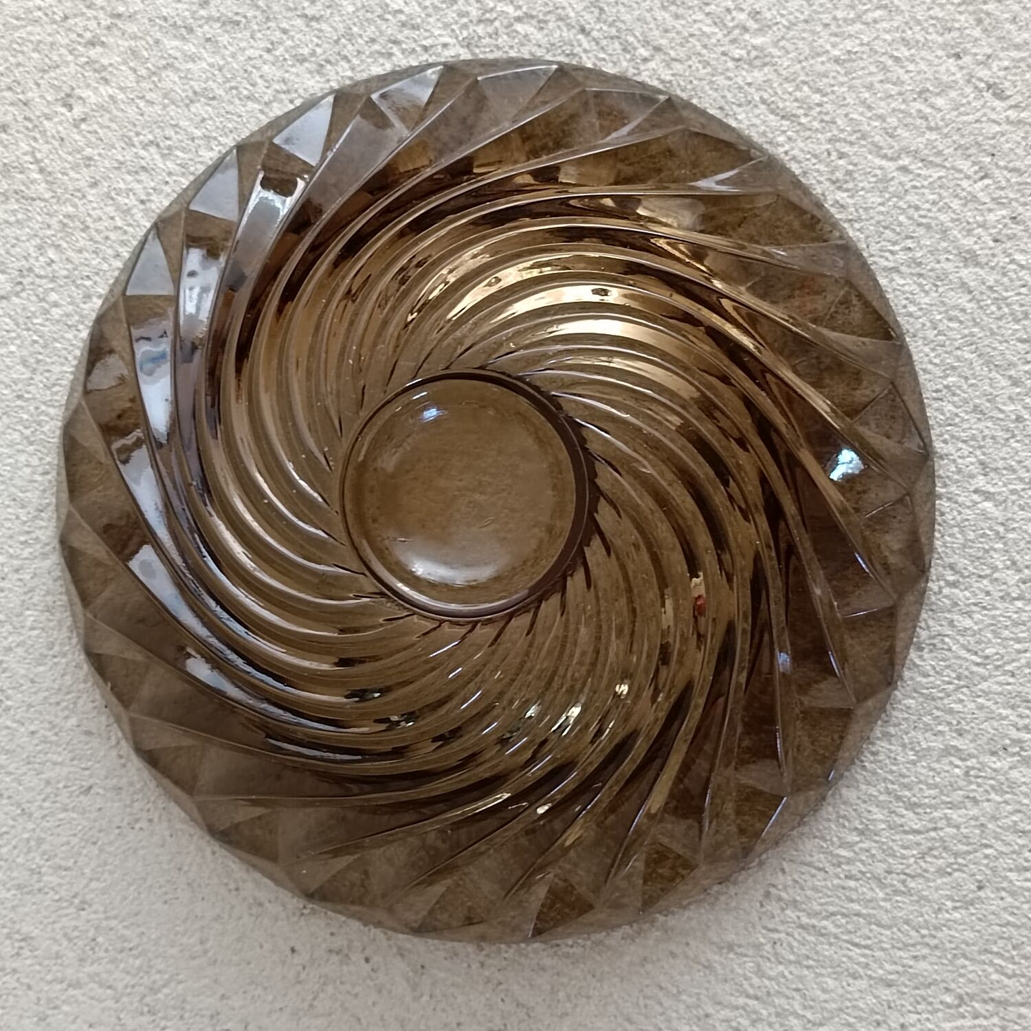 Smoked glass ashtray