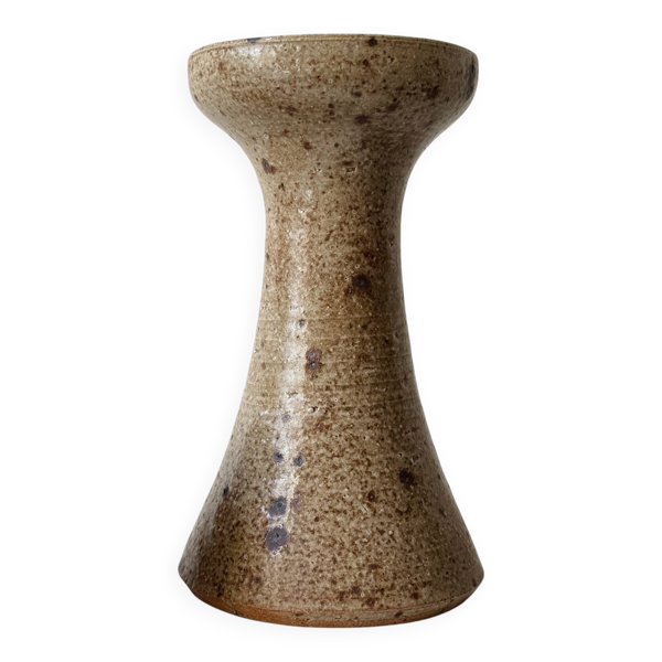 Vase bougeoir en gres pyrité, Alain Blanchard 1970