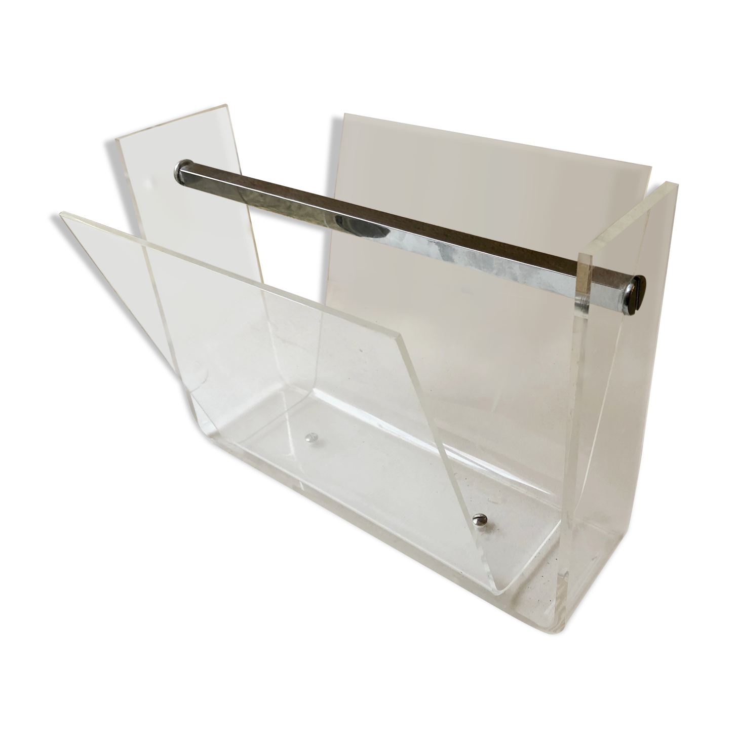 Roche & Bobois 80's vintage Plexiglas magazine rack